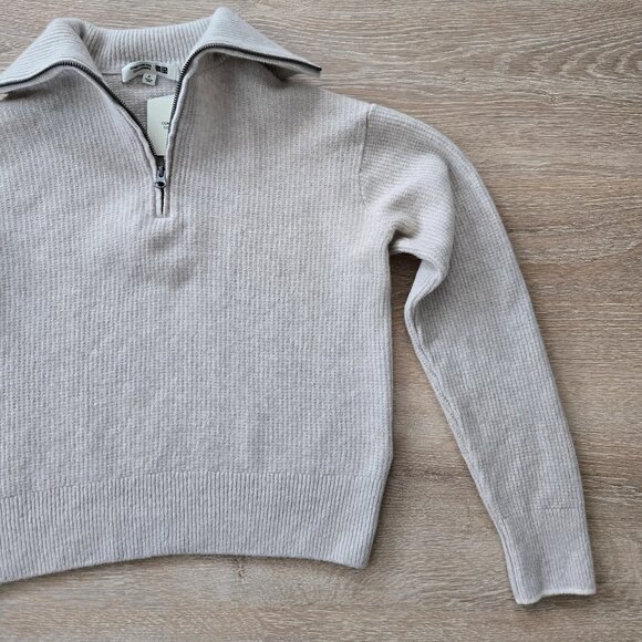 UNIQLO Premium Lambswool Half-Zip Long-Sleeve Knit Sweater Medium New With Tags - Picture 8 of 17